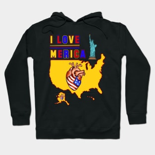 USA Merica,America I love Merica Hoodie